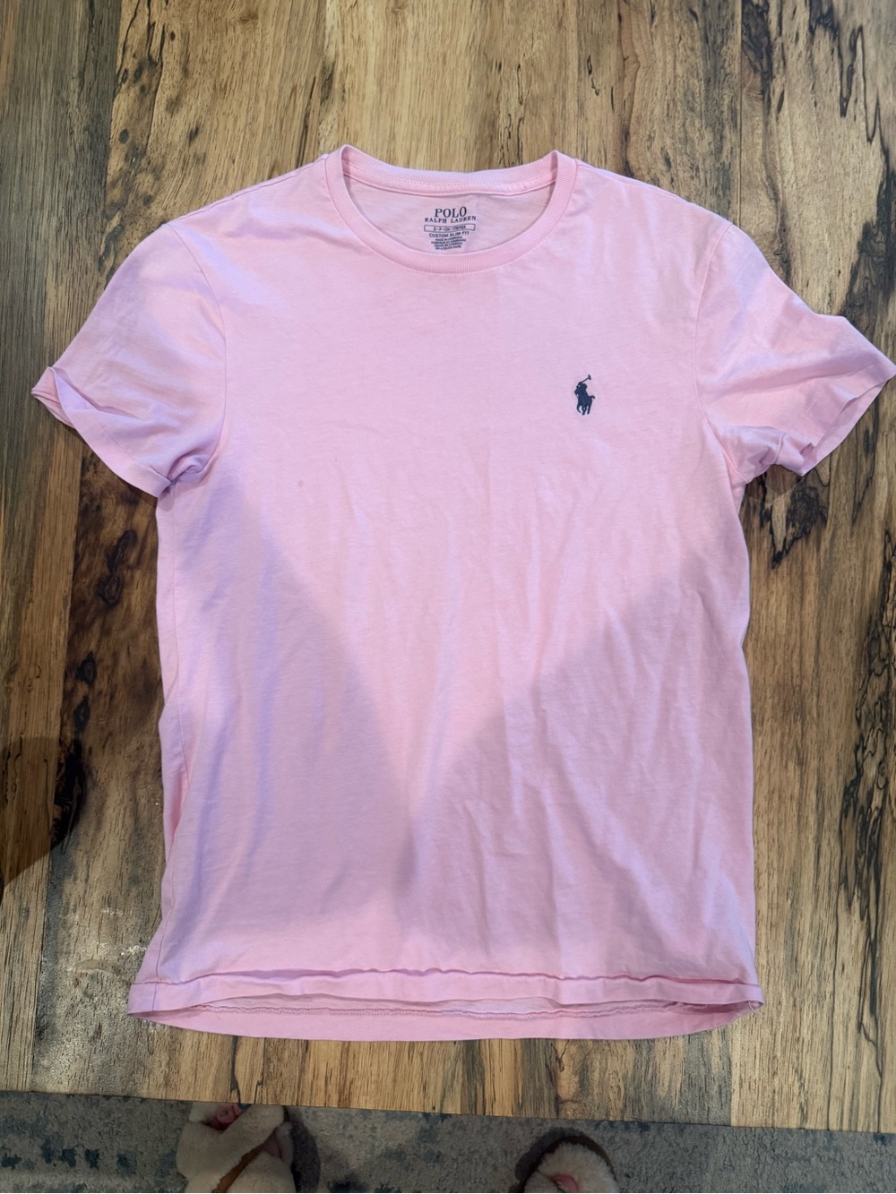 Polo by Ralph Lauren Pink Crew Neck Tee with Navy Logo